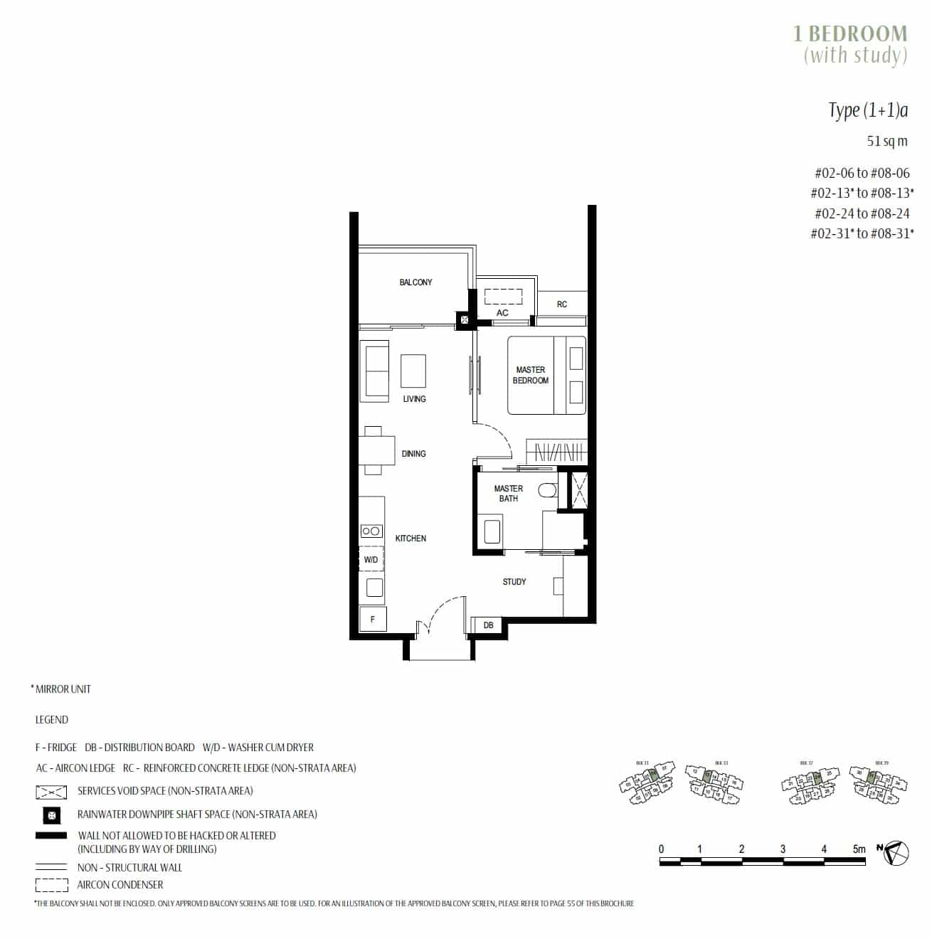 Kassia Floor Plan 1BR Type 1+1a