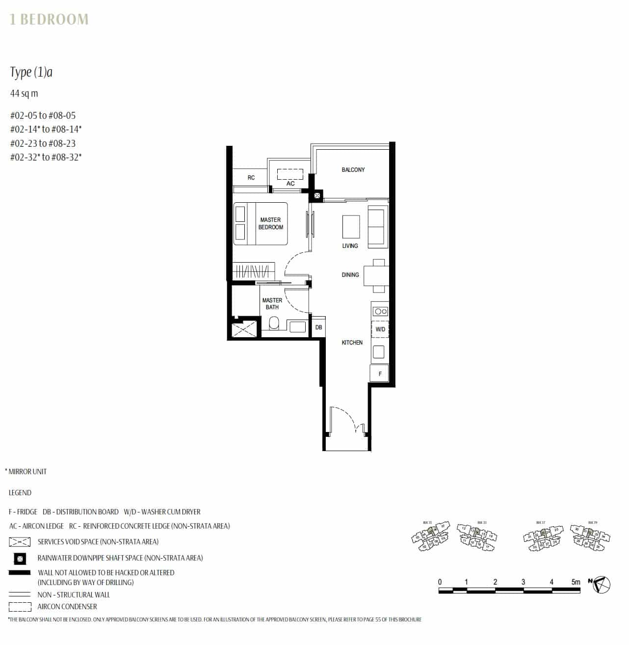 Kassia Floor Plan 1BR Type 1a