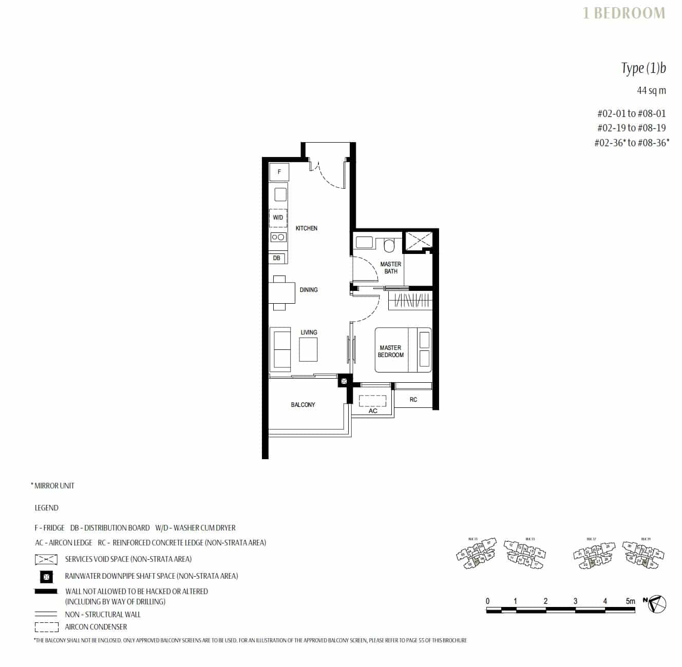 Kassia Floor Plan 1BR Type 1b