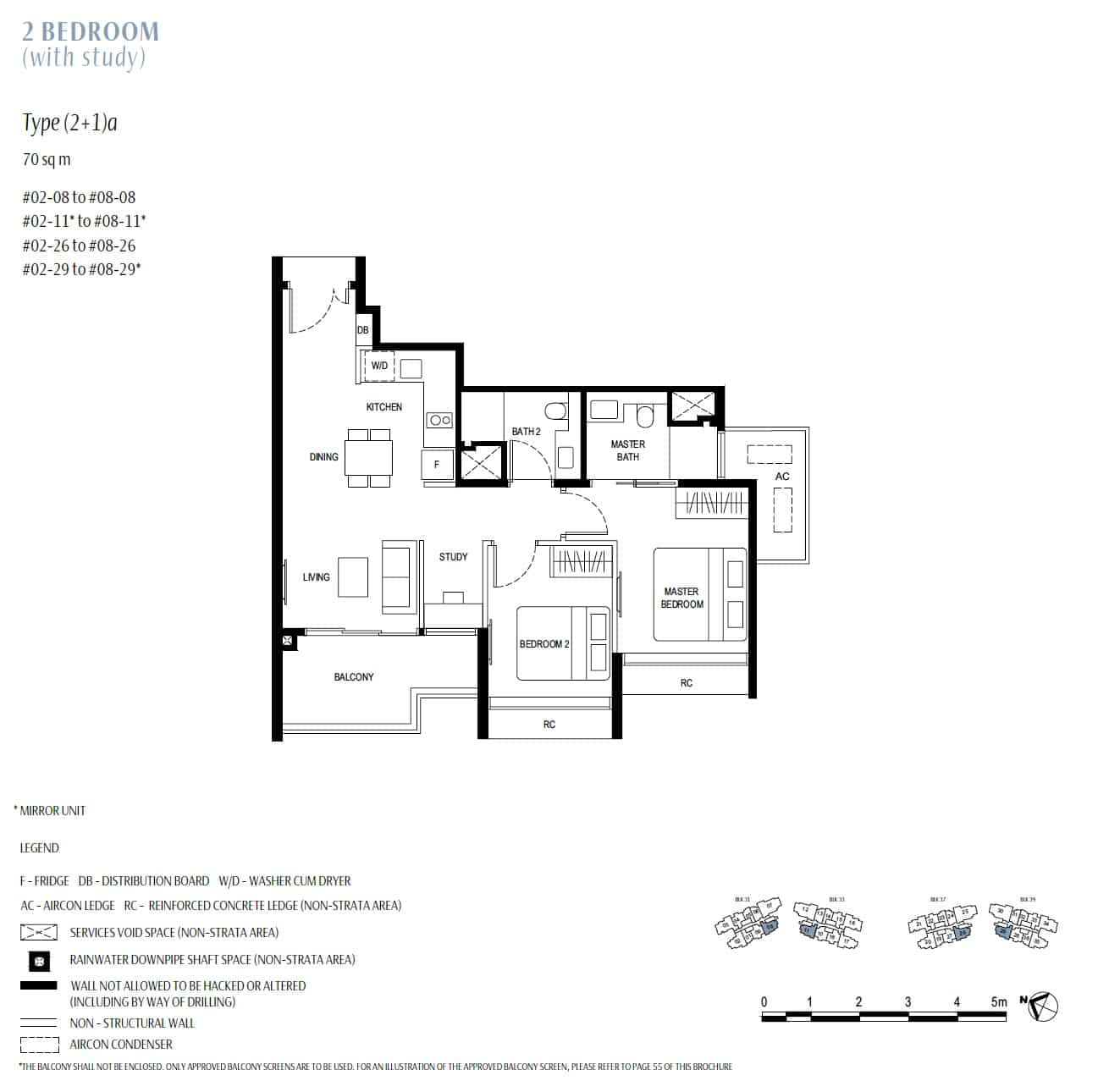 Kassia Floor Plan 2BR Type 2+1a