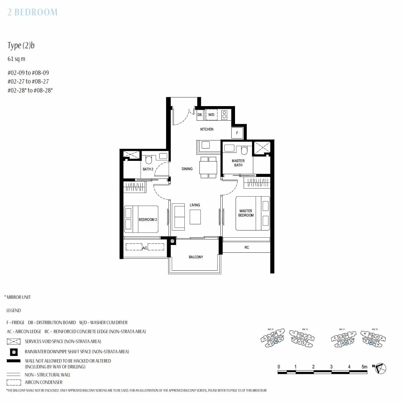 Kassia Floor Plan 2BR Type 2b