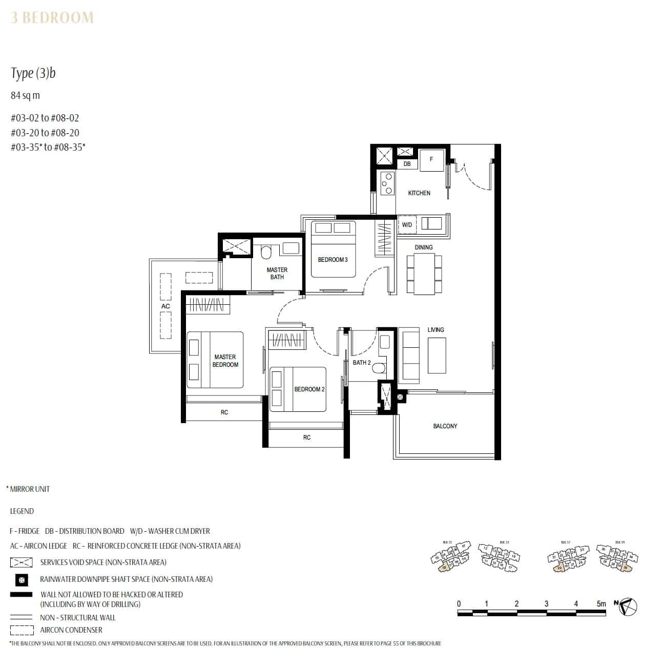 Kassia Floor Plan 3BR 3b