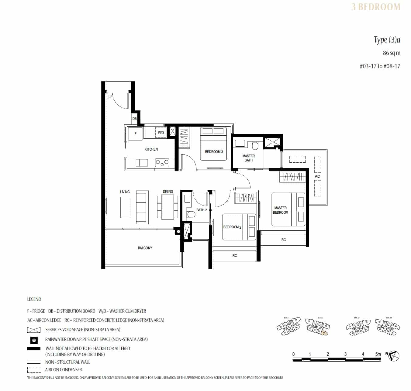 Kassia Floor Plan 3BR Type 3a