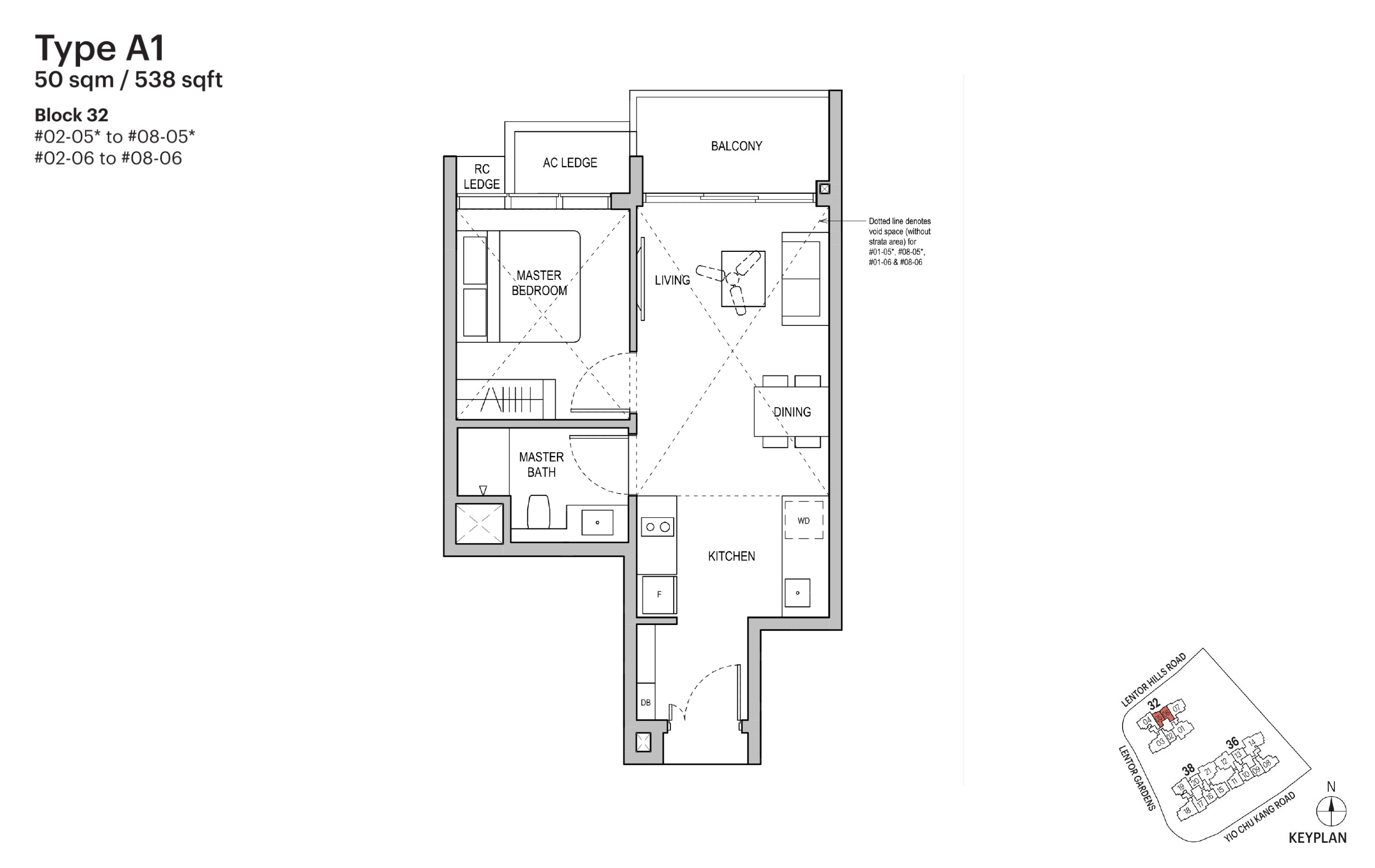 Lentoria FloorPlan- 1BR A1