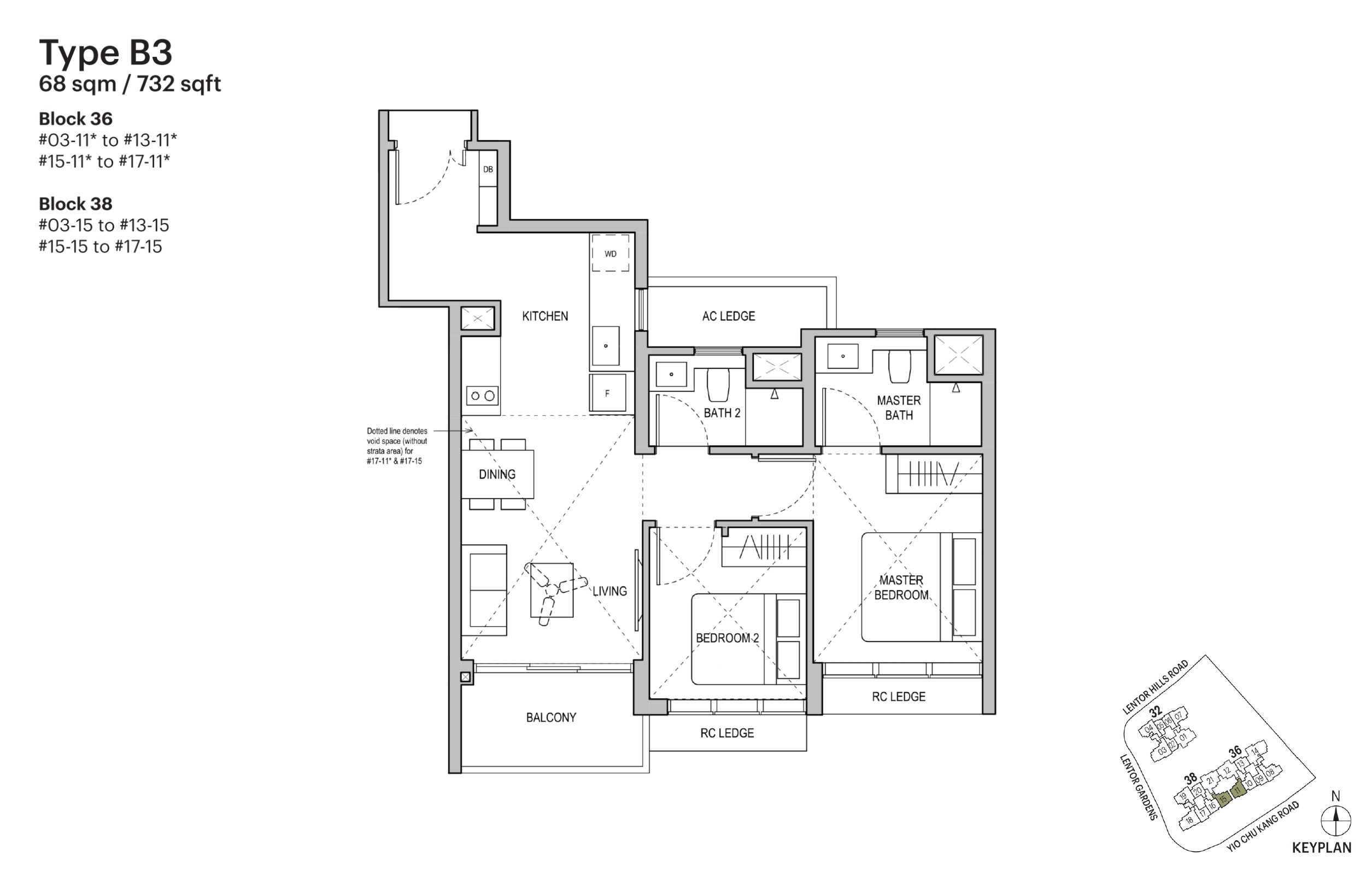 Lentoria FloorPlan- 2BR B3