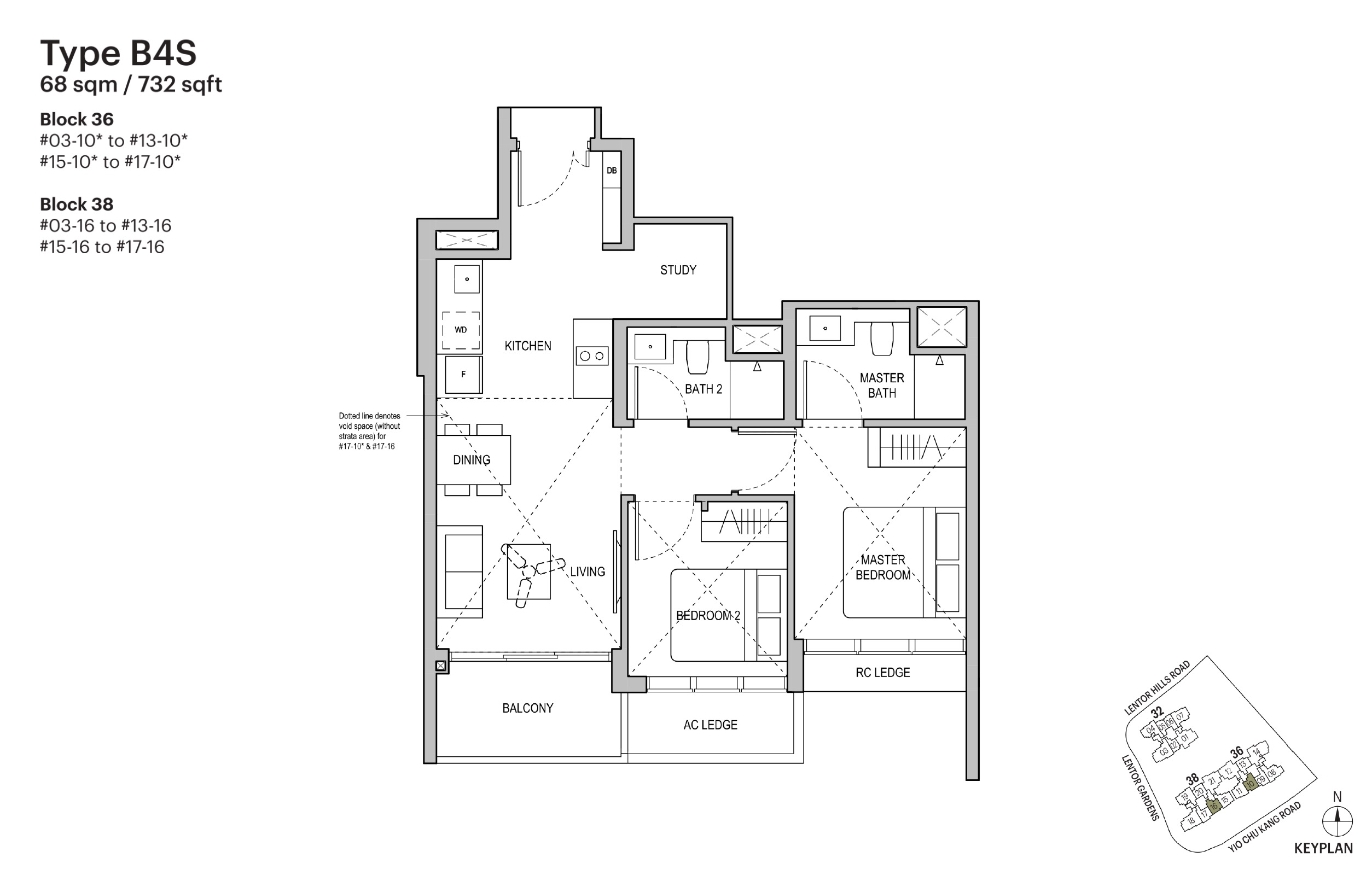 Lentoria FloorPlan- 2BR+S B4S