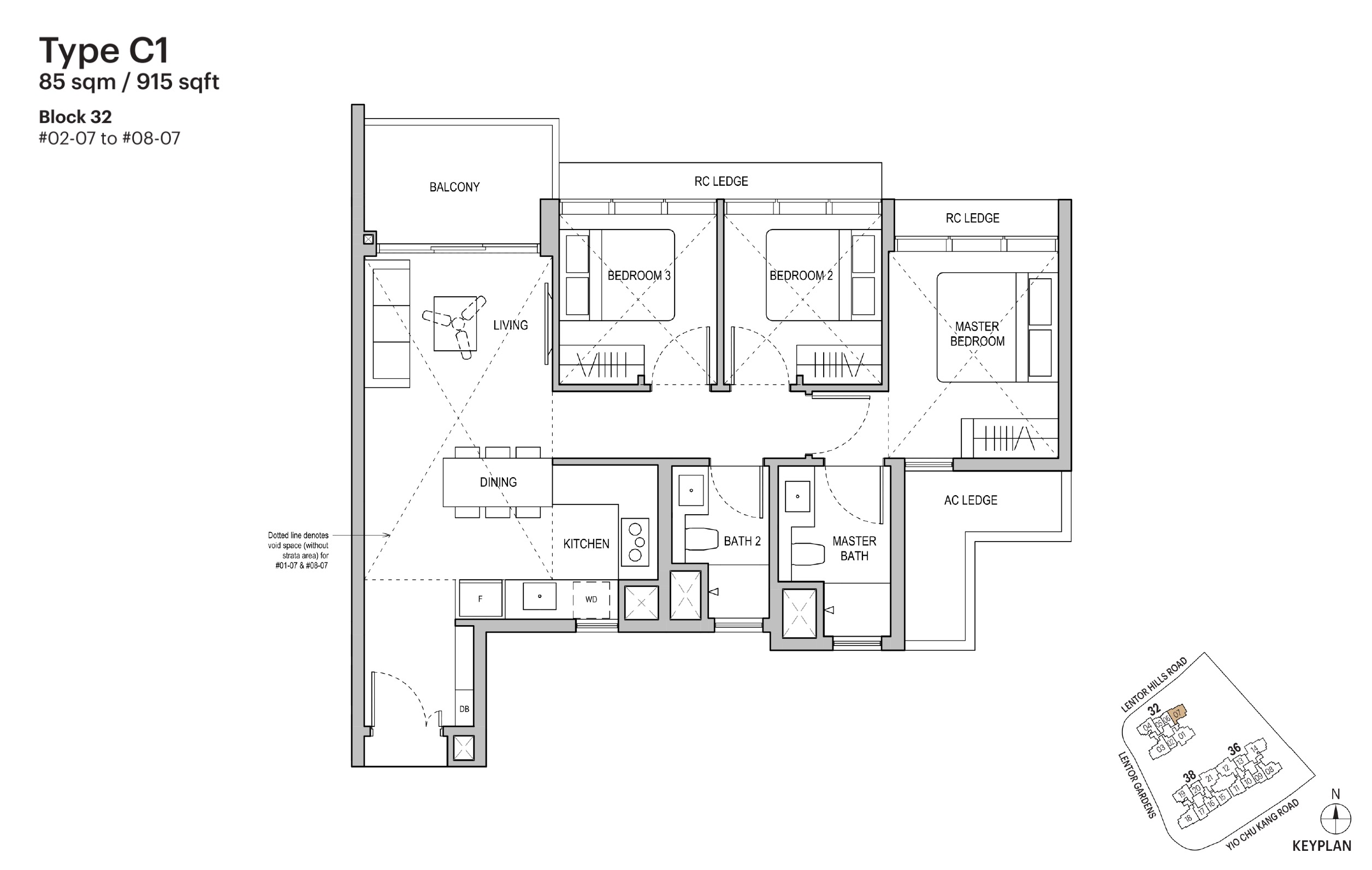 Lentoria FloorPlan- 3BR C1