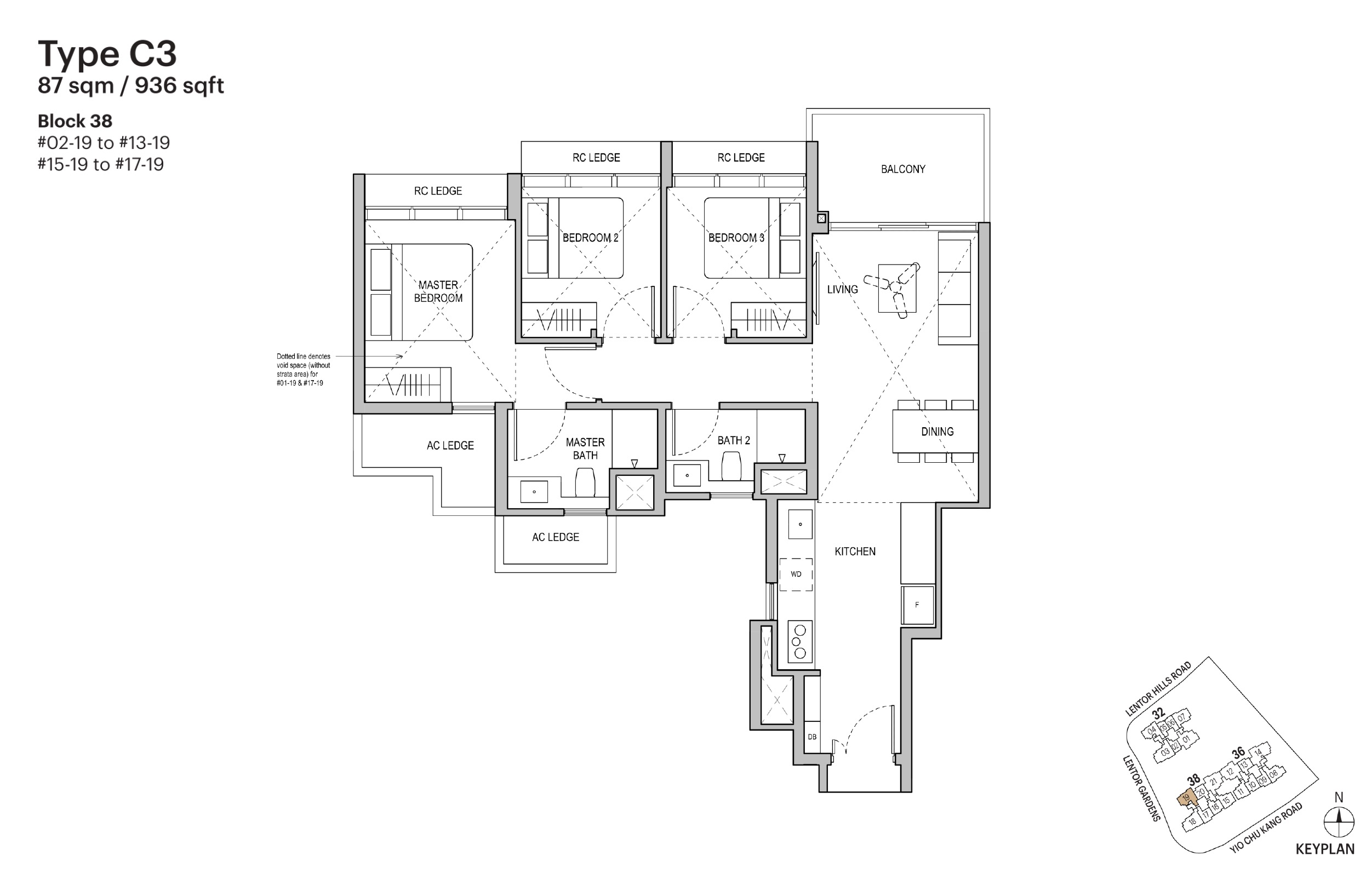 Lentoria FloorPlan- 3BR C3