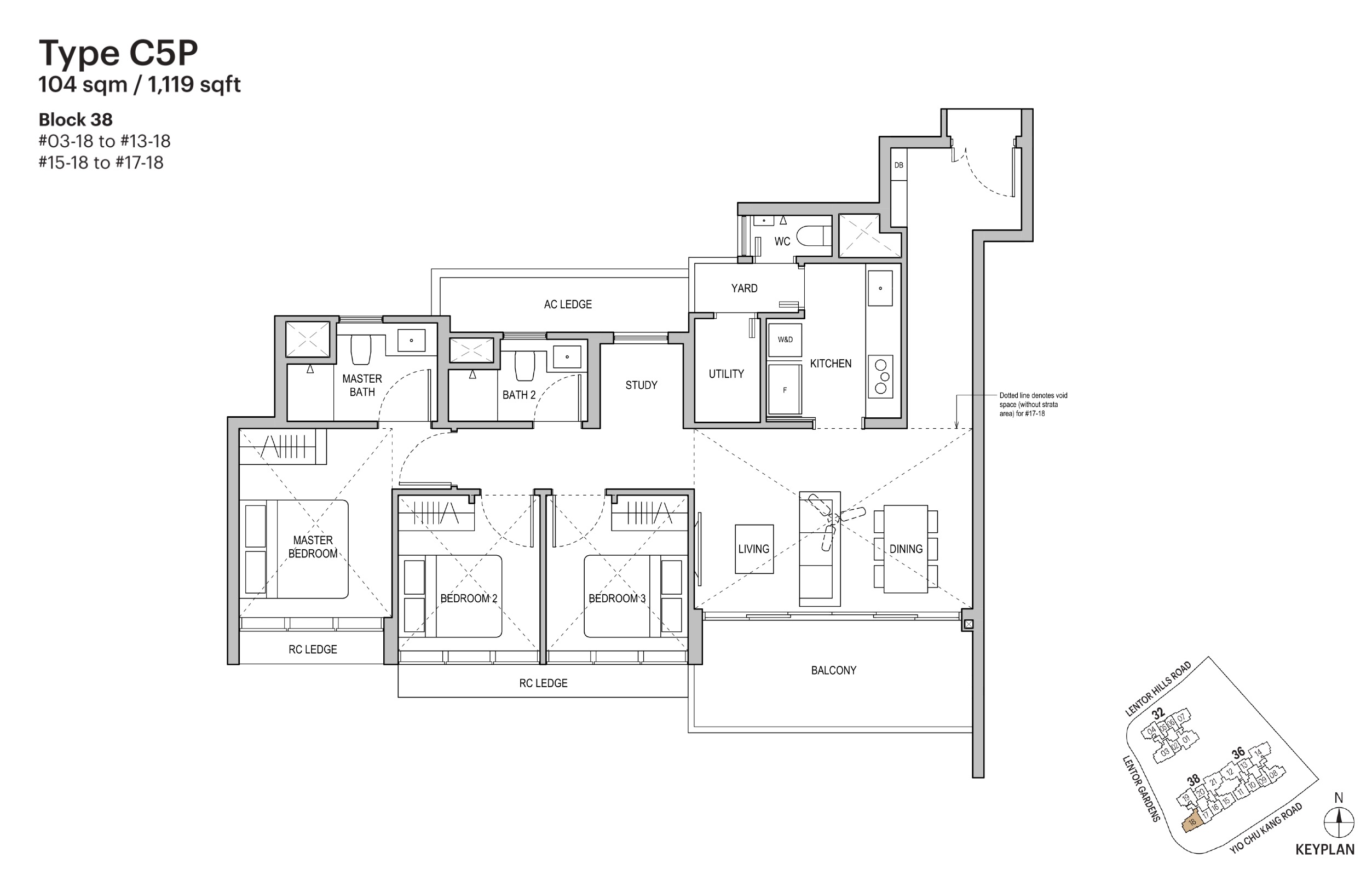 Lentoria FloorPlan- 3BR Premium C5P