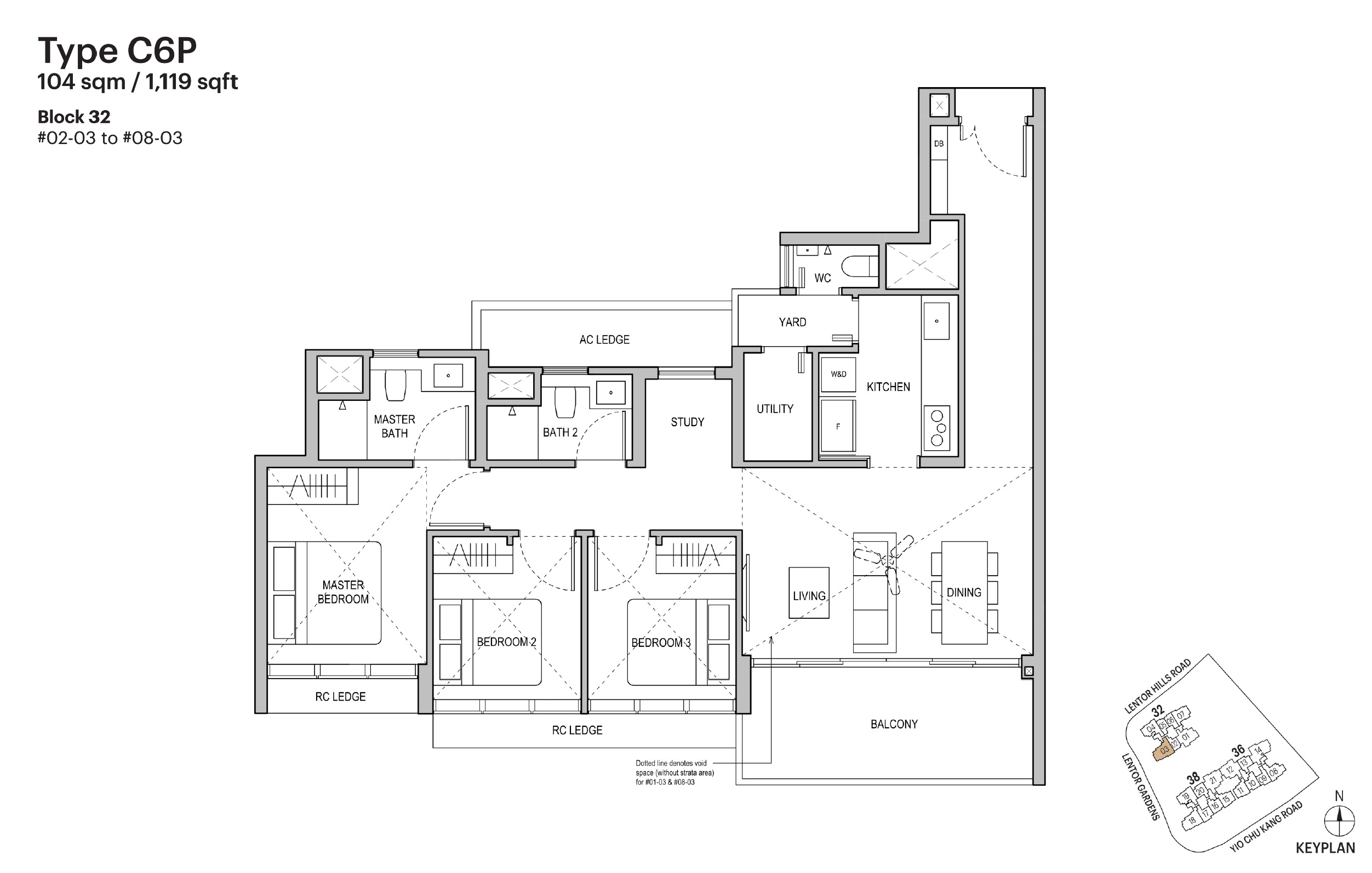 Lentoria FloorPlan- 3BR Premium C6P