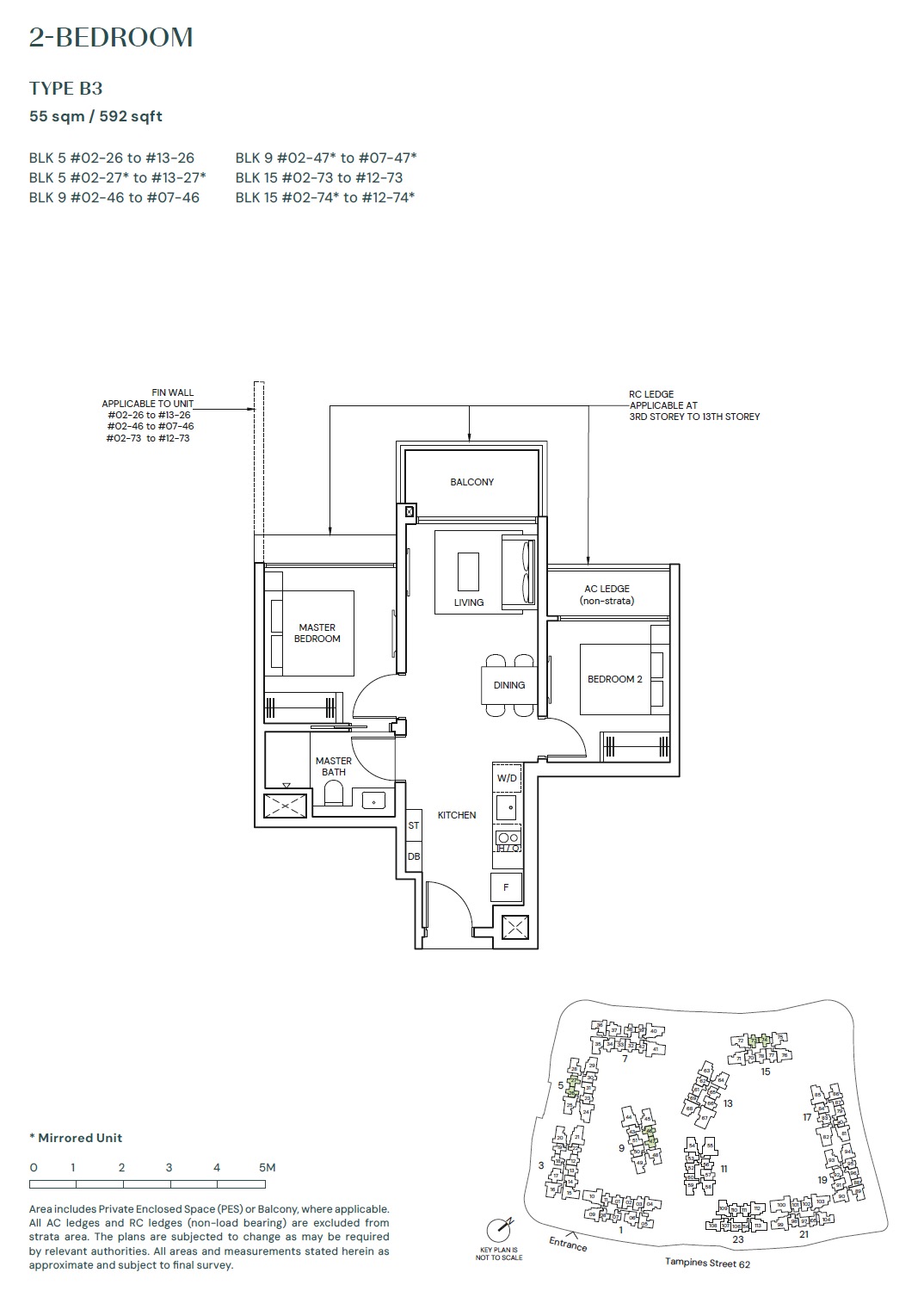 Parktown Tampines Floor Plan 2BR B3