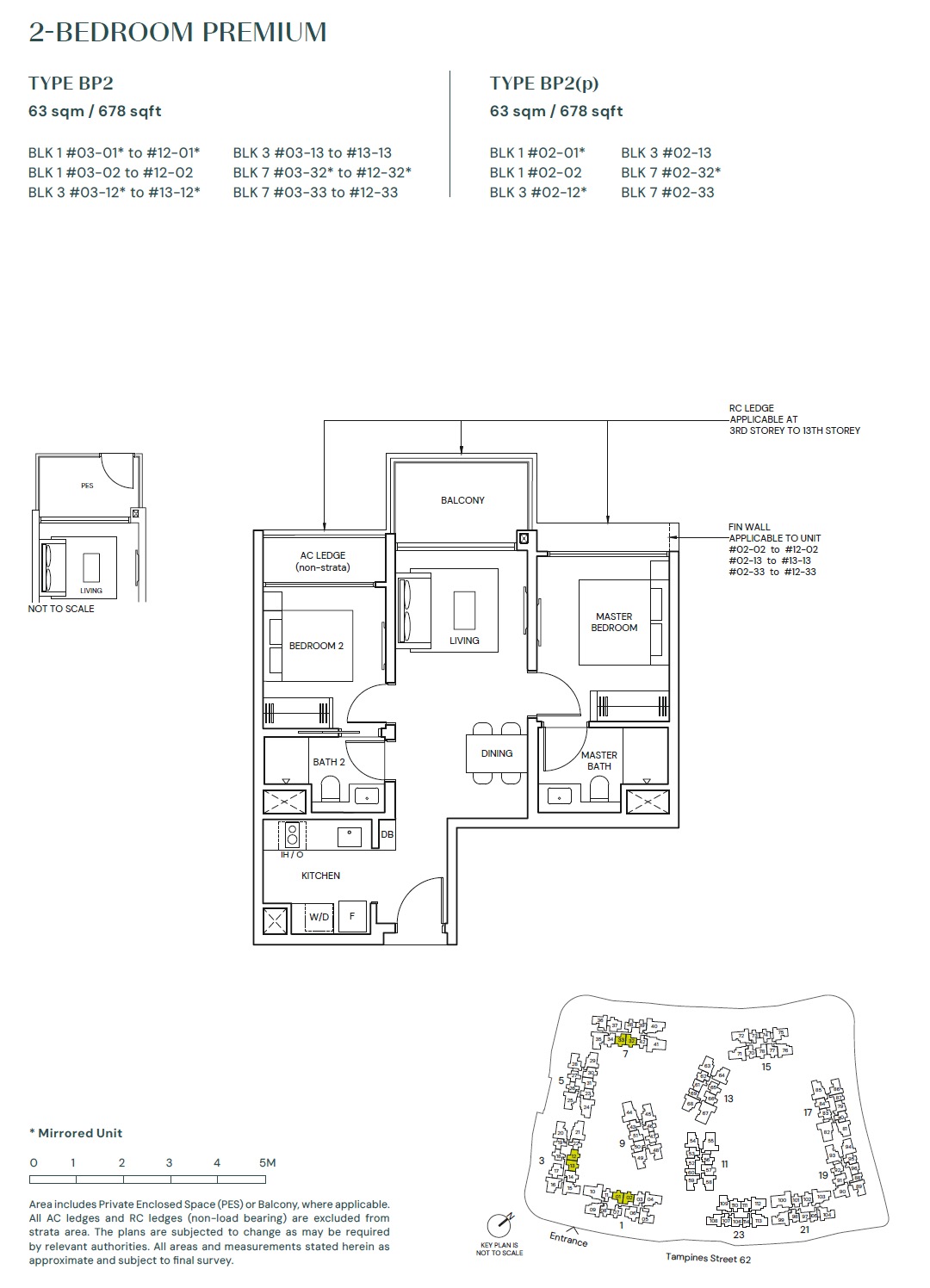 Parktown Tampines Floor Plan 2BR Premium BP2