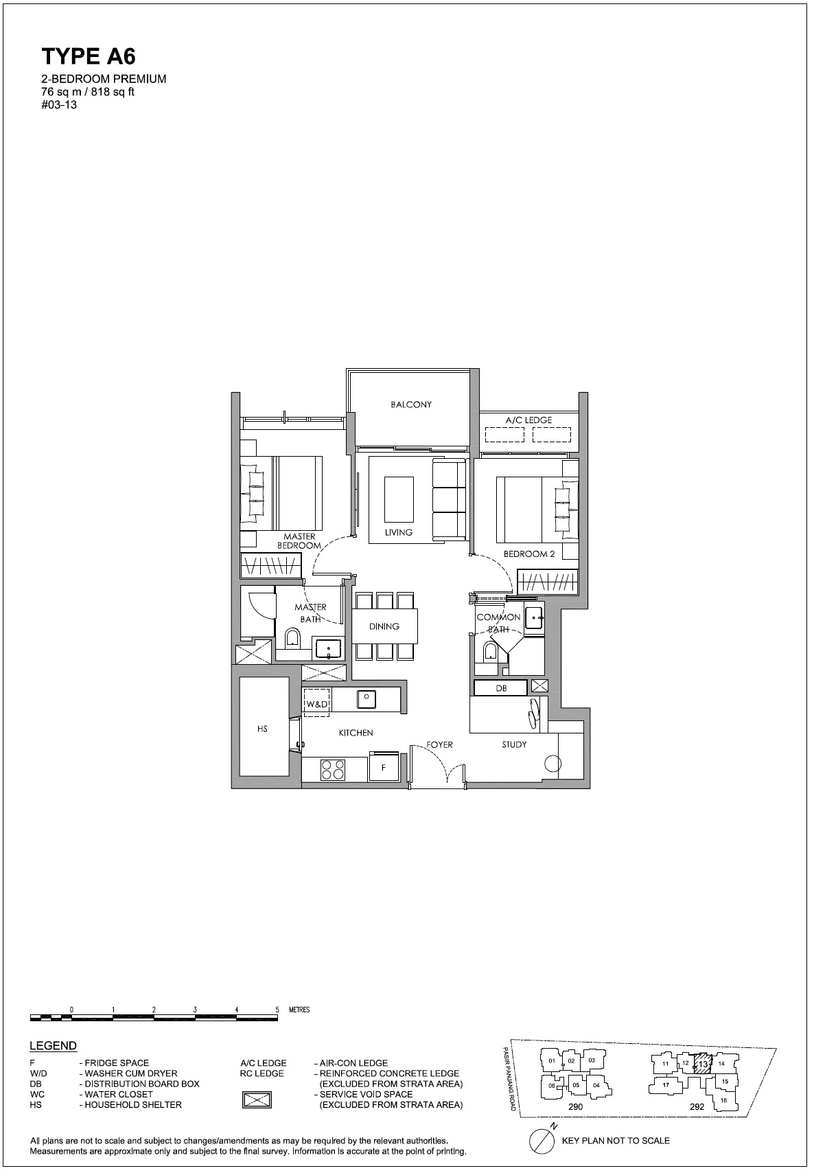 Hillshore at Pasir PanjangThe Hillshore Floor Plan – 2BR Premium A6