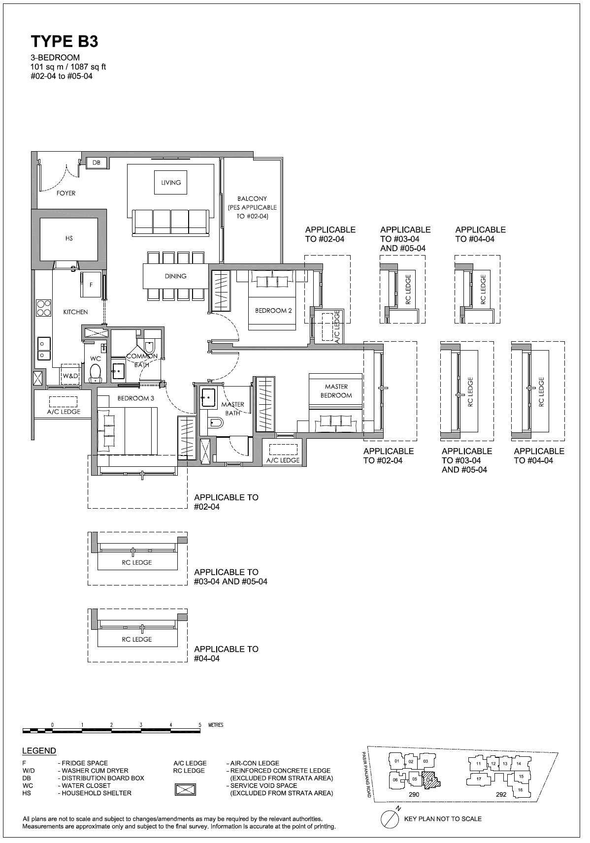 Hillshore at Pasir PanjangThe Hillshore Floor Plan – 3BR B3