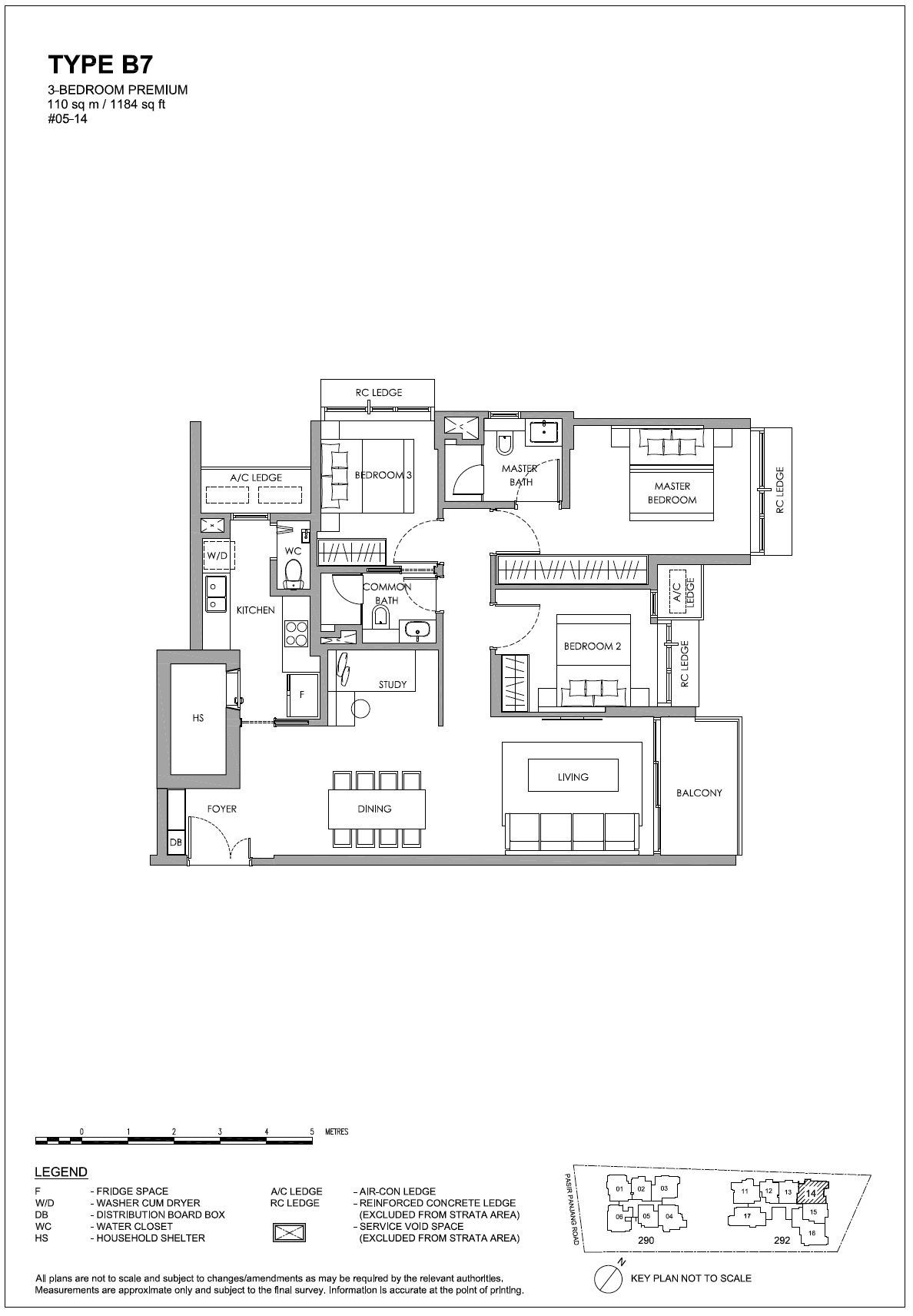 Hillshore at Pasir PanjangThe Hillshore Floor Plan – 3BR B7