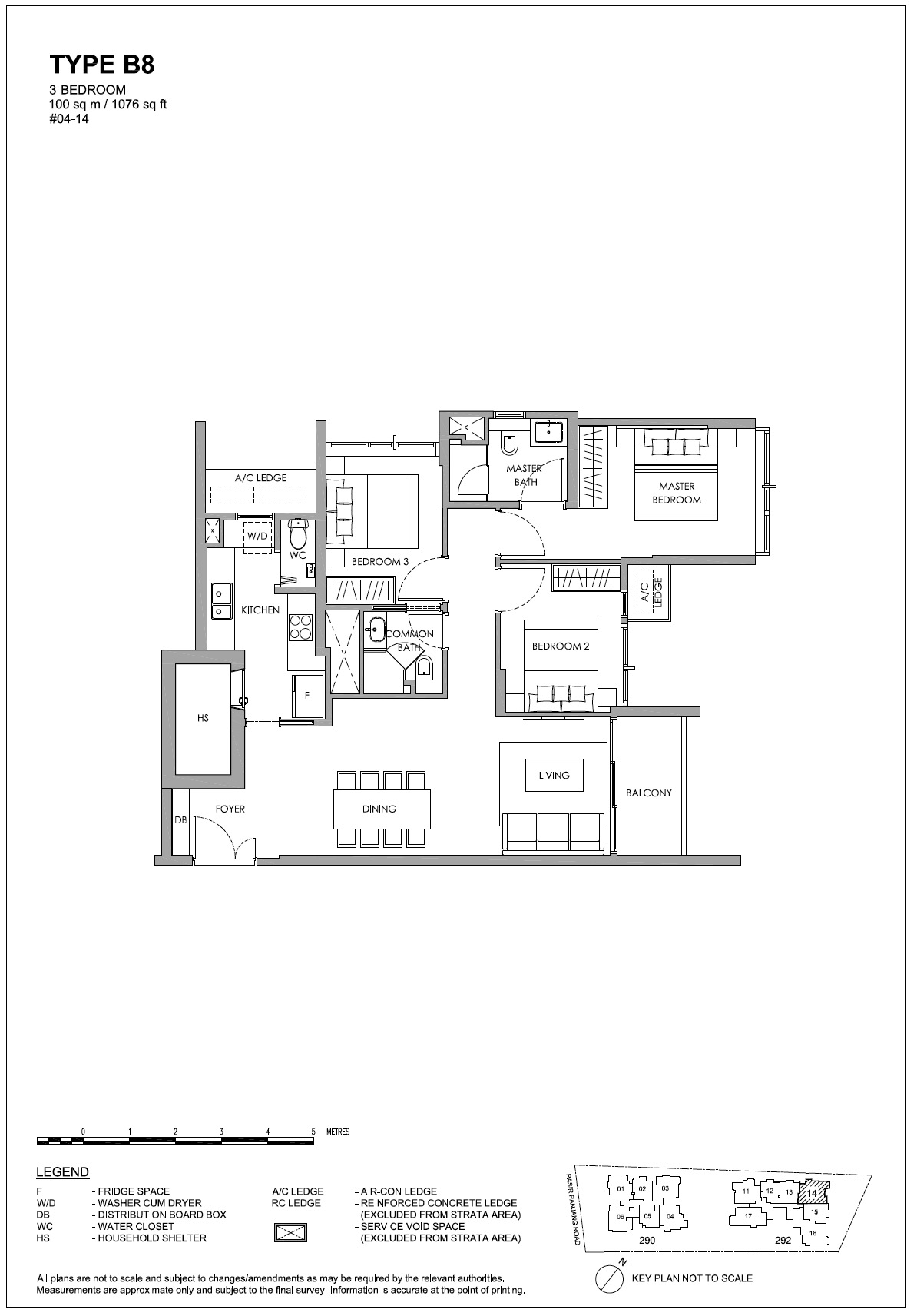 Hillshore at Pasir PanjangThe Hillshore Floor Plan – 3BR B8