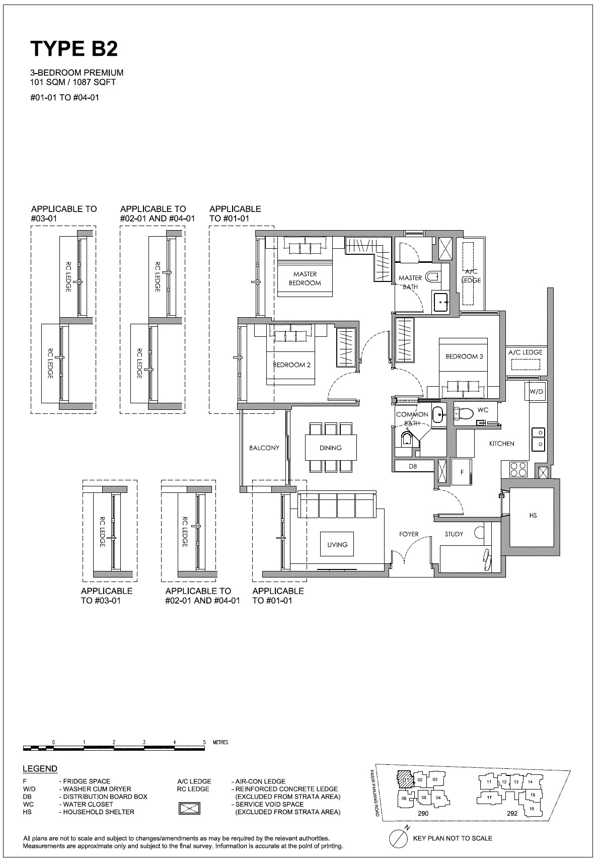 Hillshore at Pasir PanjangThe Hillshore Floor Plan – 3BR Premium B2