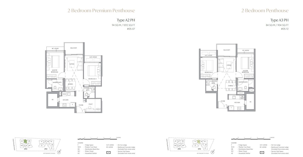 Hillshore at Pasir PanjangThe Hillshore Floor Plan – Penthouse 2BR A2: A3PH