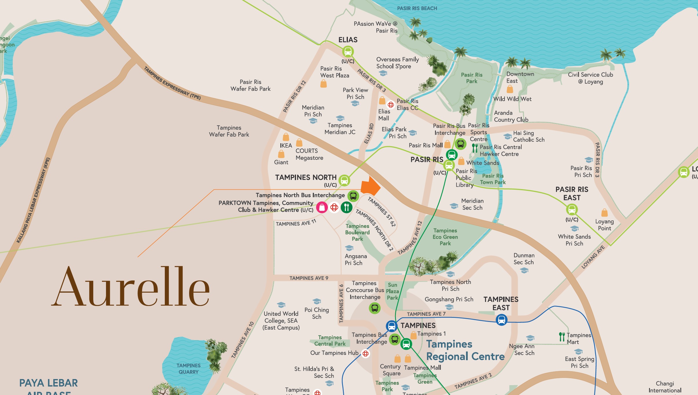 Aurelle Tampines Location Map