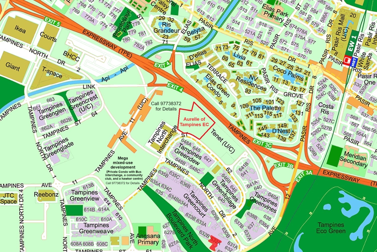 Aurelle Of Tampines EC By Sim Lian Location Map