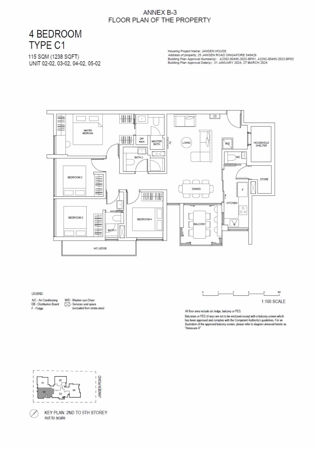 Jansen HouseJansen house Floor Plan 4BR Type C1 1238sf