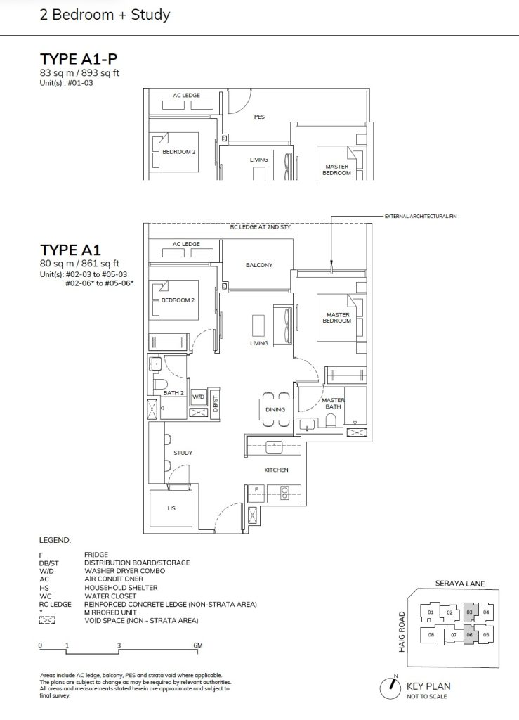 Ardor Residences - 2BR+Study A1-P Floor Plan