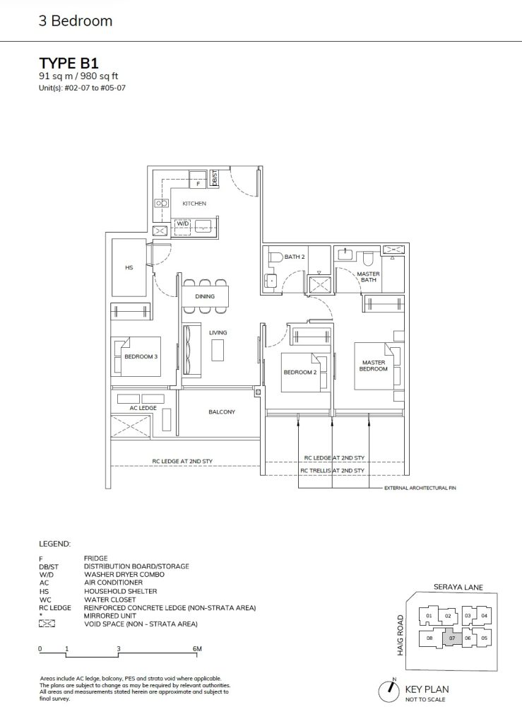 Ardor Residences - 3BR B1 Floor Plan