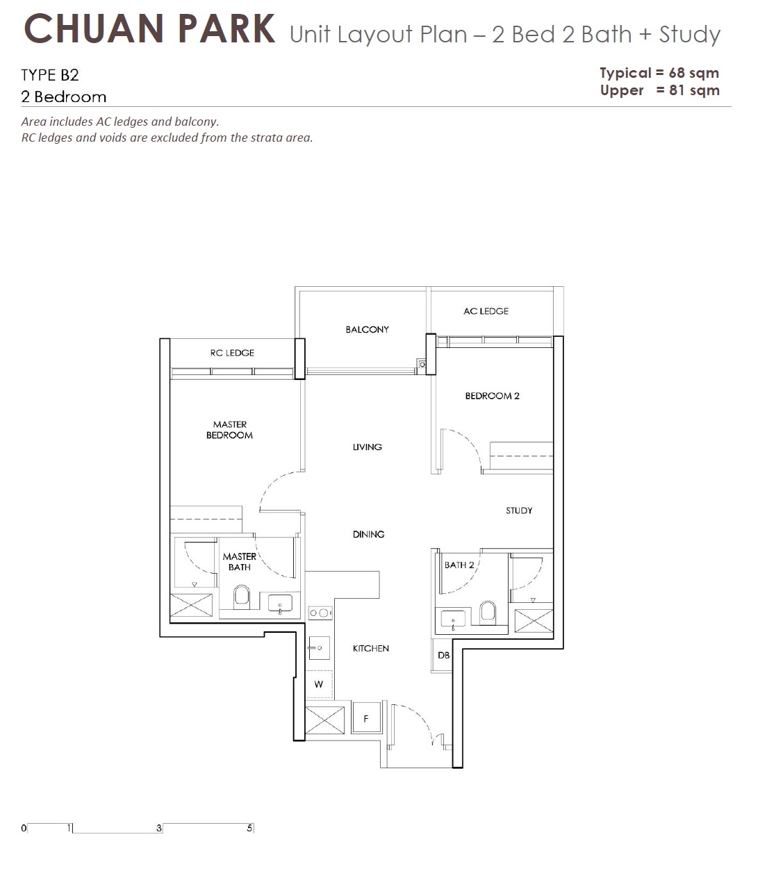 Chuan Park Layout 2BR 2Bath + Study