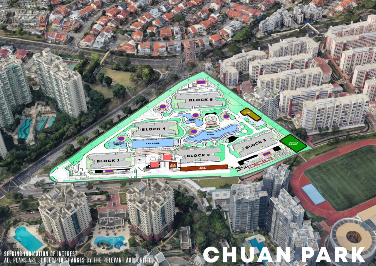 Chuan Park Site Plan superimposed on actual site