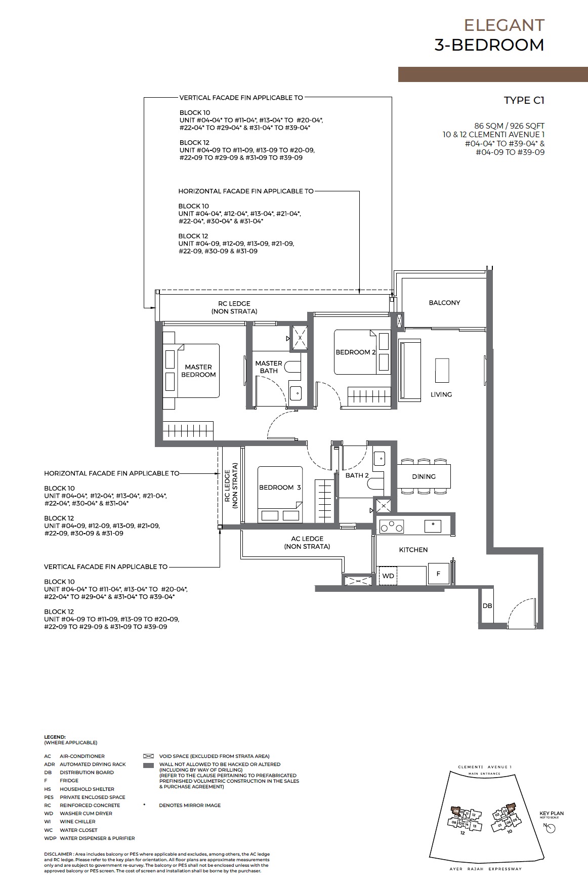 ELTA Clementi – Floor Plan 3BR C1