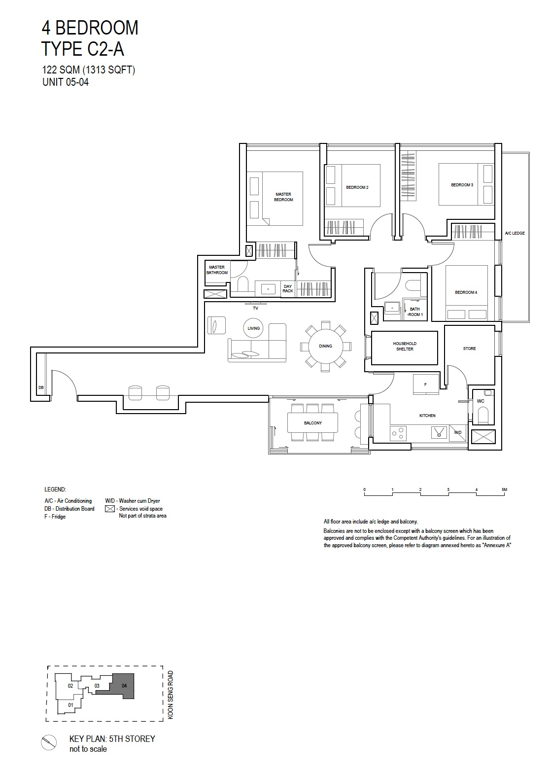 Koon Seng House - 4BR C2-A 1313sf