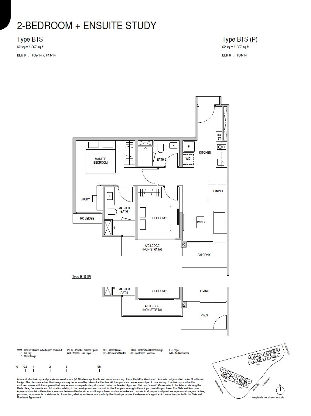 Norwood Grand Floor Plan 2BR+ Study Type B1S