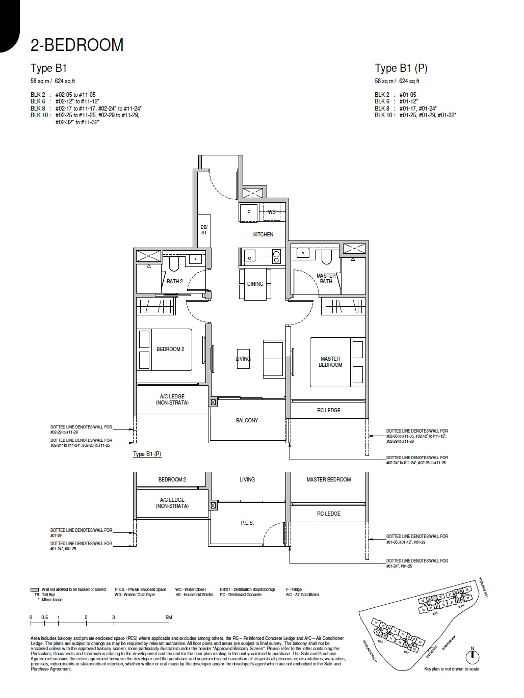 Norwood Grand Floor Plan 2BR Type B1