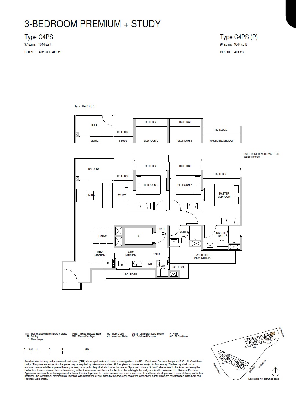 Norwood Grand Floor Plan 3BR Premium + Study Type C4PS