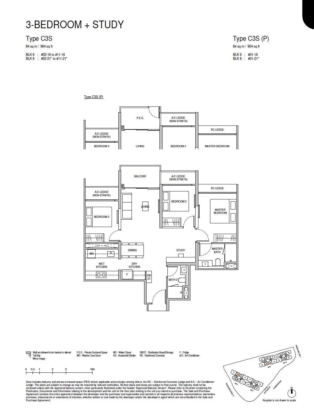 Norwood Grand Floor Plan 3BR + Study Type C3S