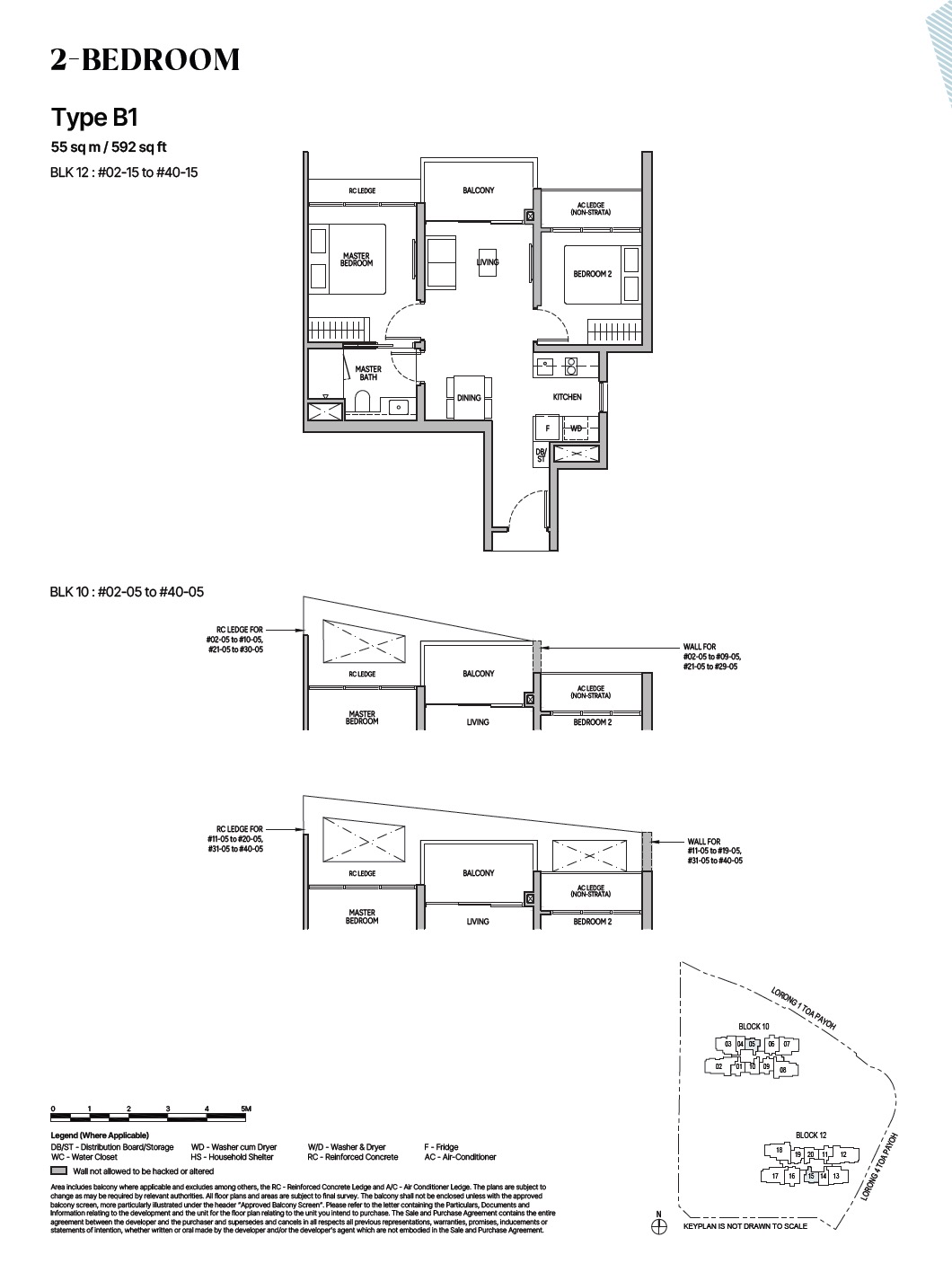 The Orie Toa Payoh Floor Plan 2BR 1Bath Type B1