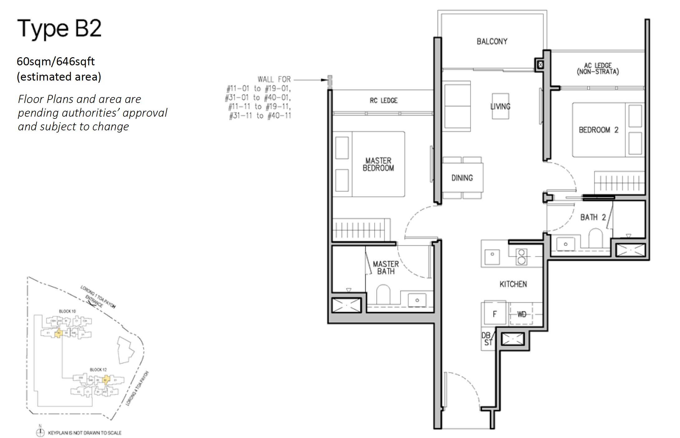 The Orie Toa Payoh Floor Plan 2BR 2Bath Type B2