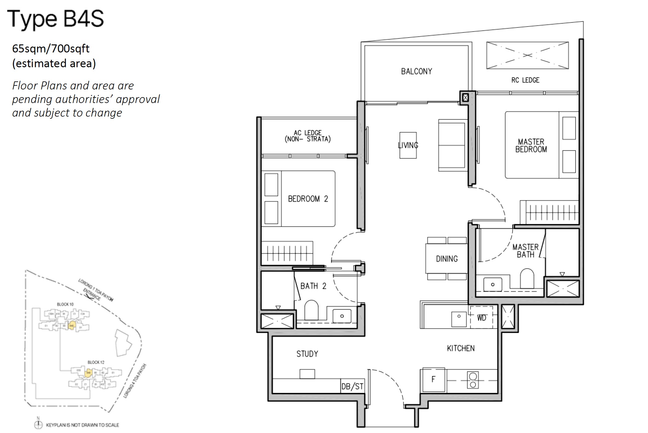 The Orie Toa Payoh Floor Plan 2BR Premium Study Type B4S