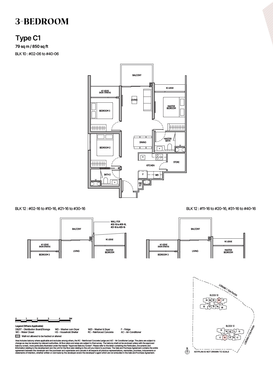 The Orie Toa Payoh Floor Plan 3BR C1