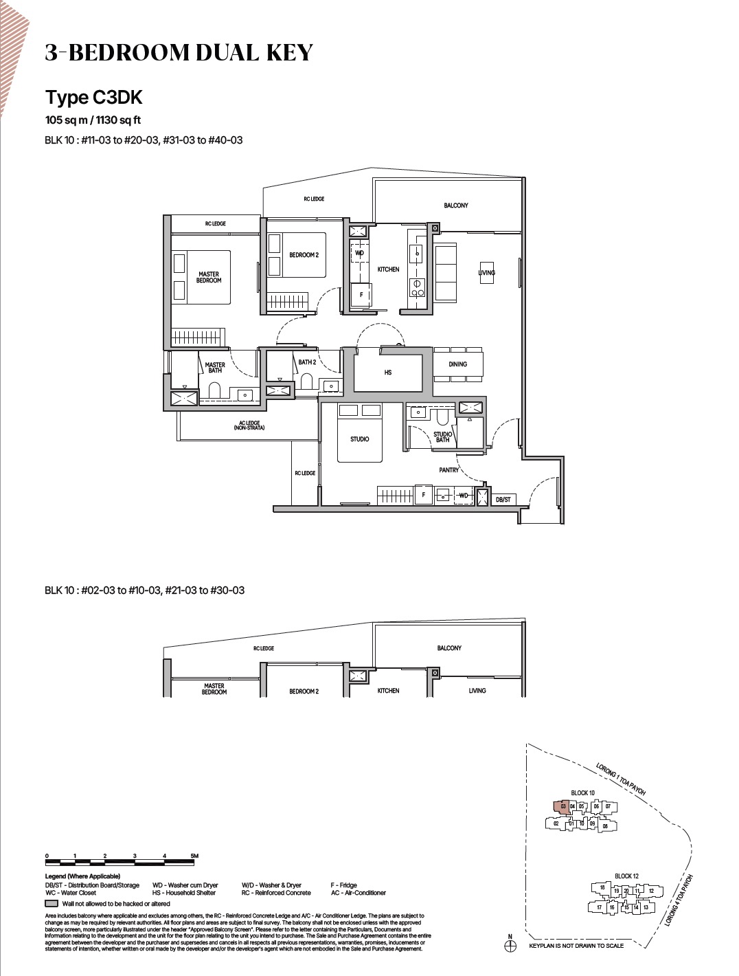 The Orie Toa Payoh Floor Plan 3BR Dual Keys