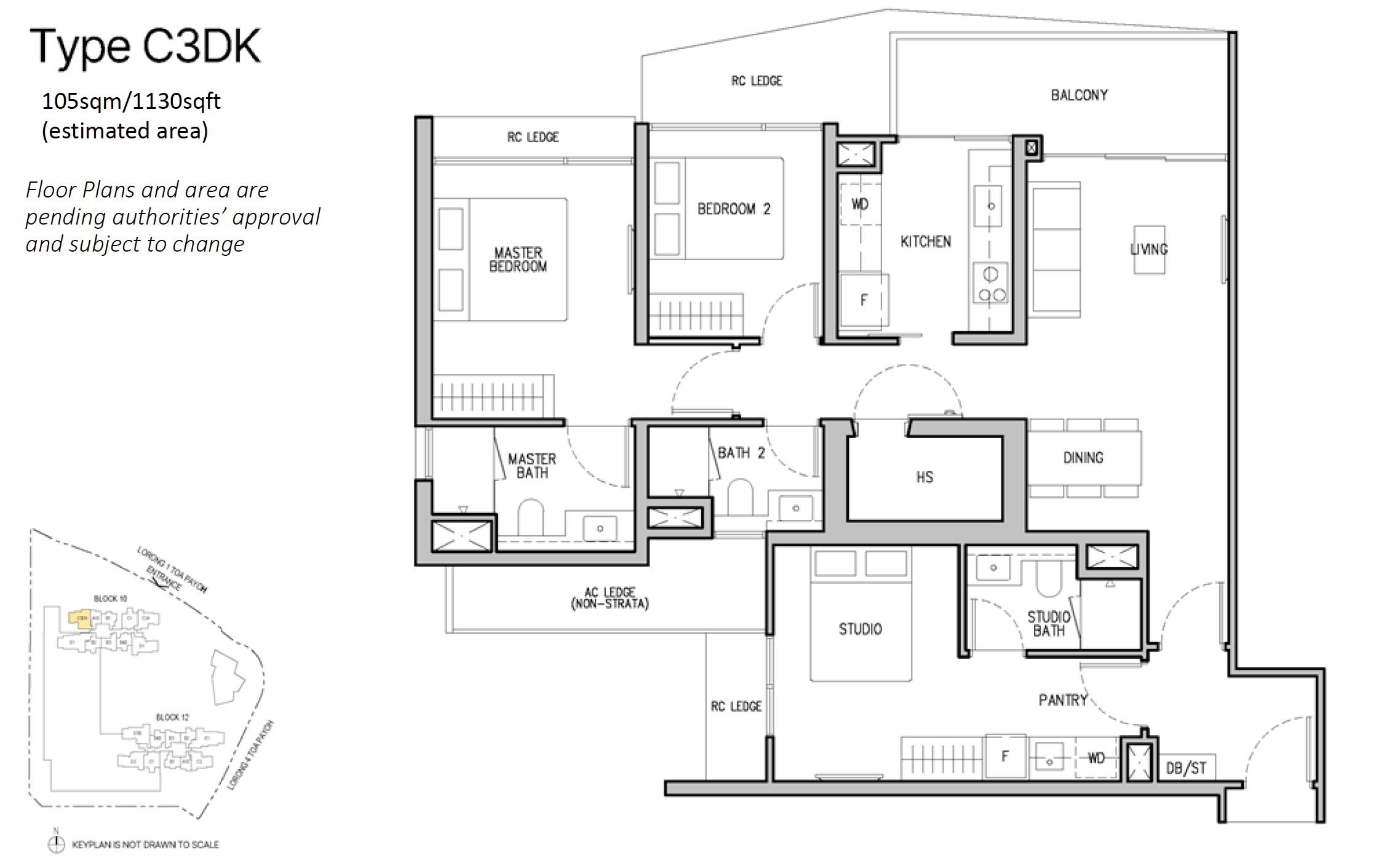 The Orie Toa Payoh Floor Plan 3BR Dual Keys