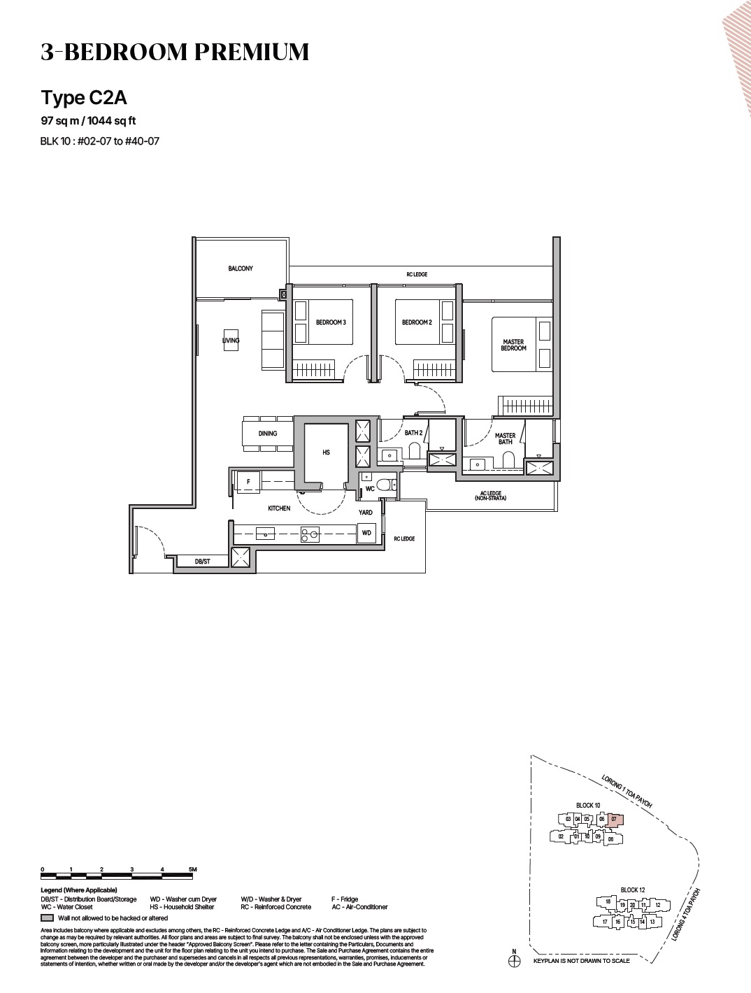 The Orie Toa Payoh Floor Plan 3BR Premium C2A