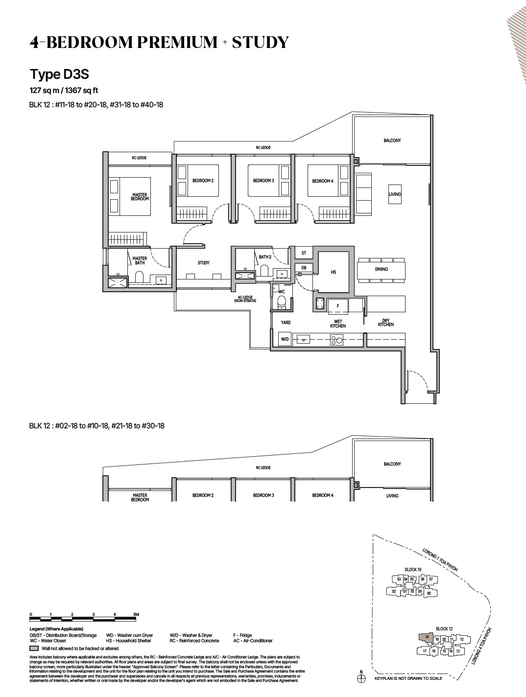 The Orie Toa Payoh Floor Plan 4BR Study Type D3S