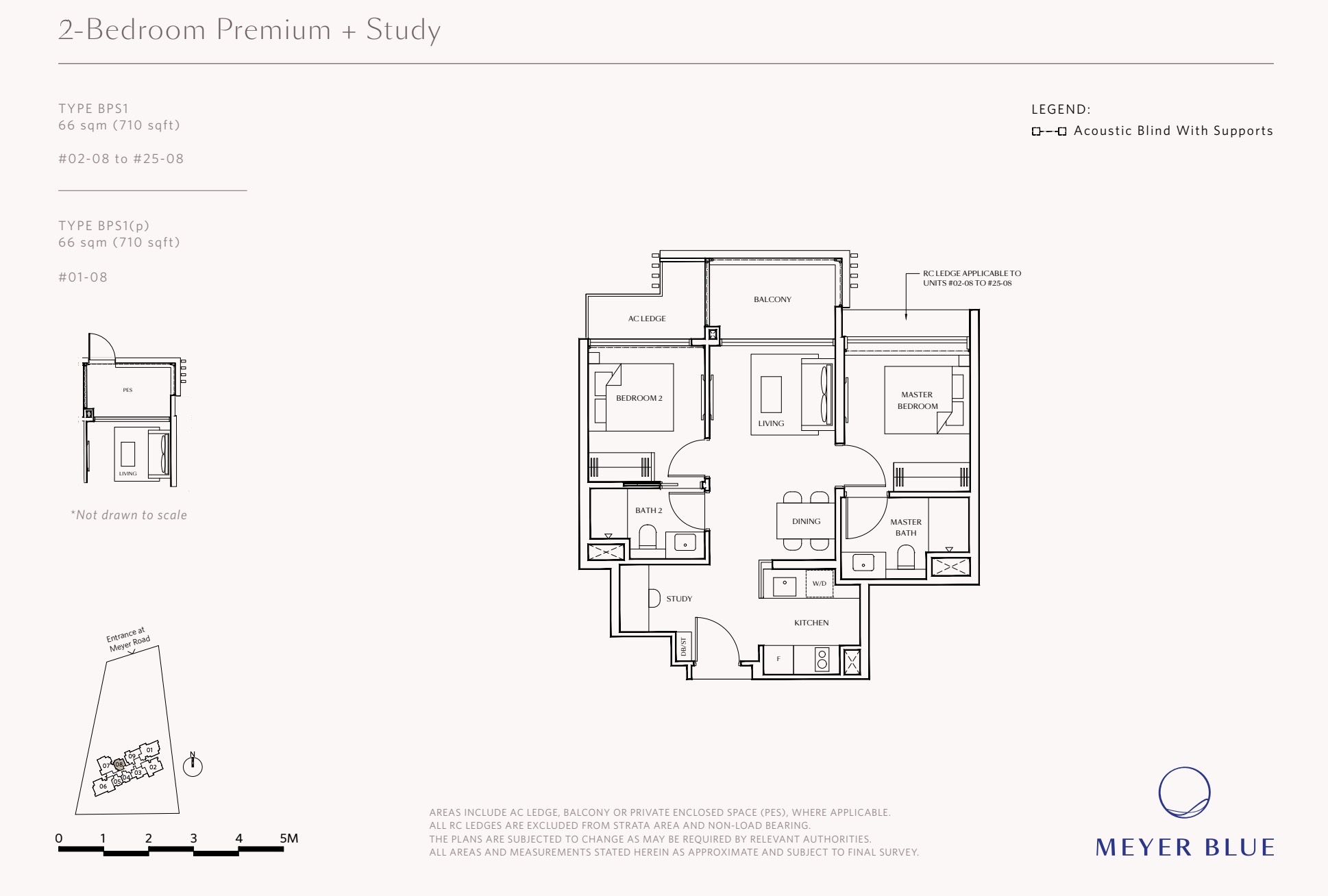 Meyer Blue Floor Plan 2BR Premium + Study