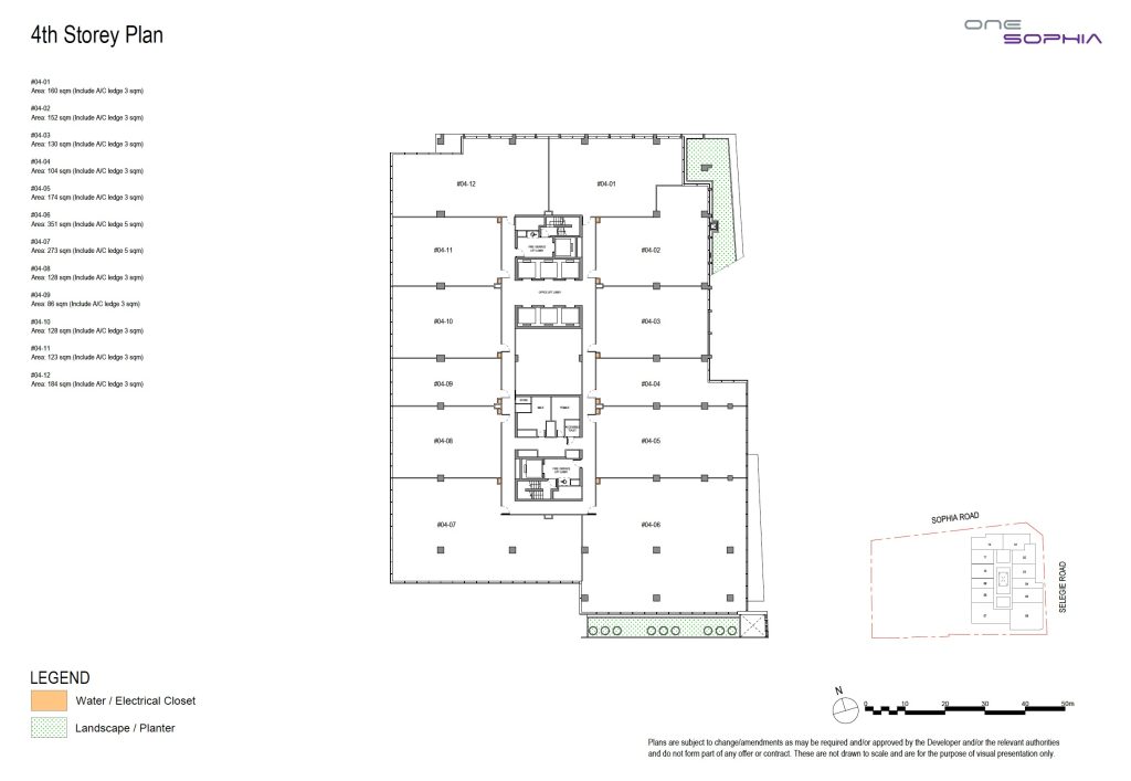 One Sophia Office Floor Plan - 4th Storey