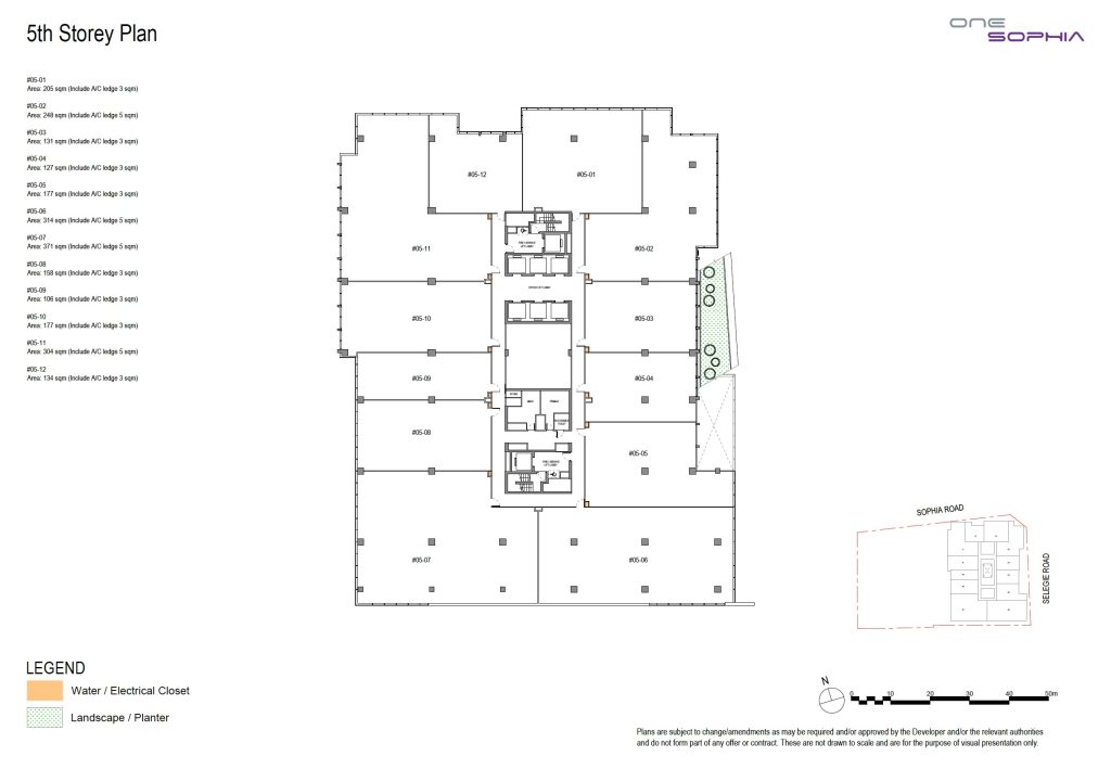 One Sophia Office Floor Plan - 5th Storey