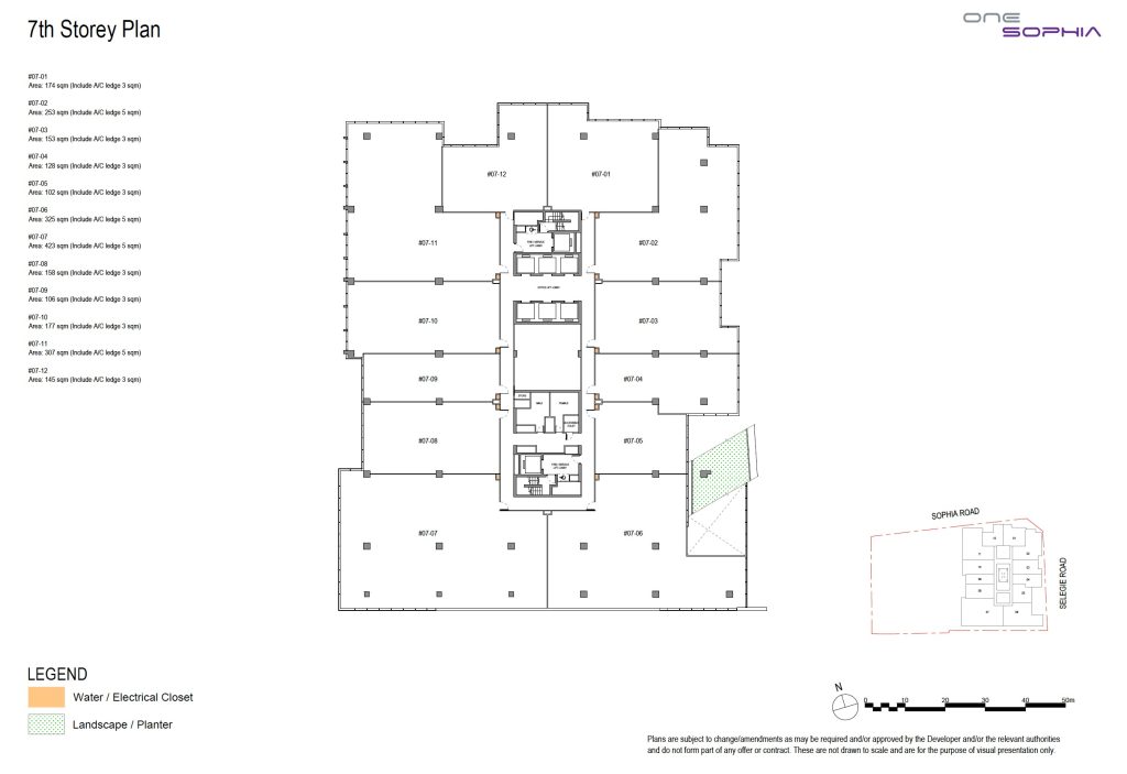 One Sophia Office Floor Plan - 7th Storey