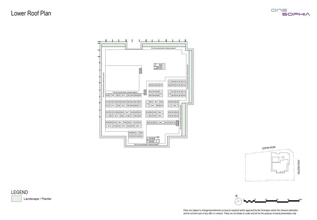 One Sophia Office Floor Plan - Lower Roof