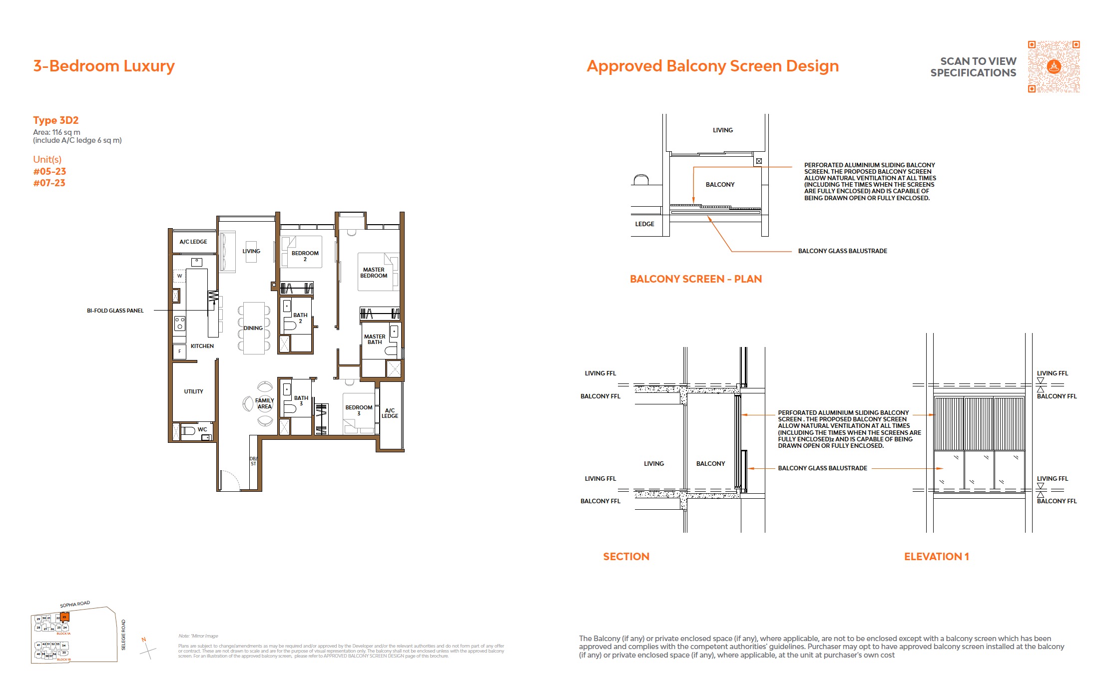 The Collective One Sophia – Floor Plan 3BR Luxury