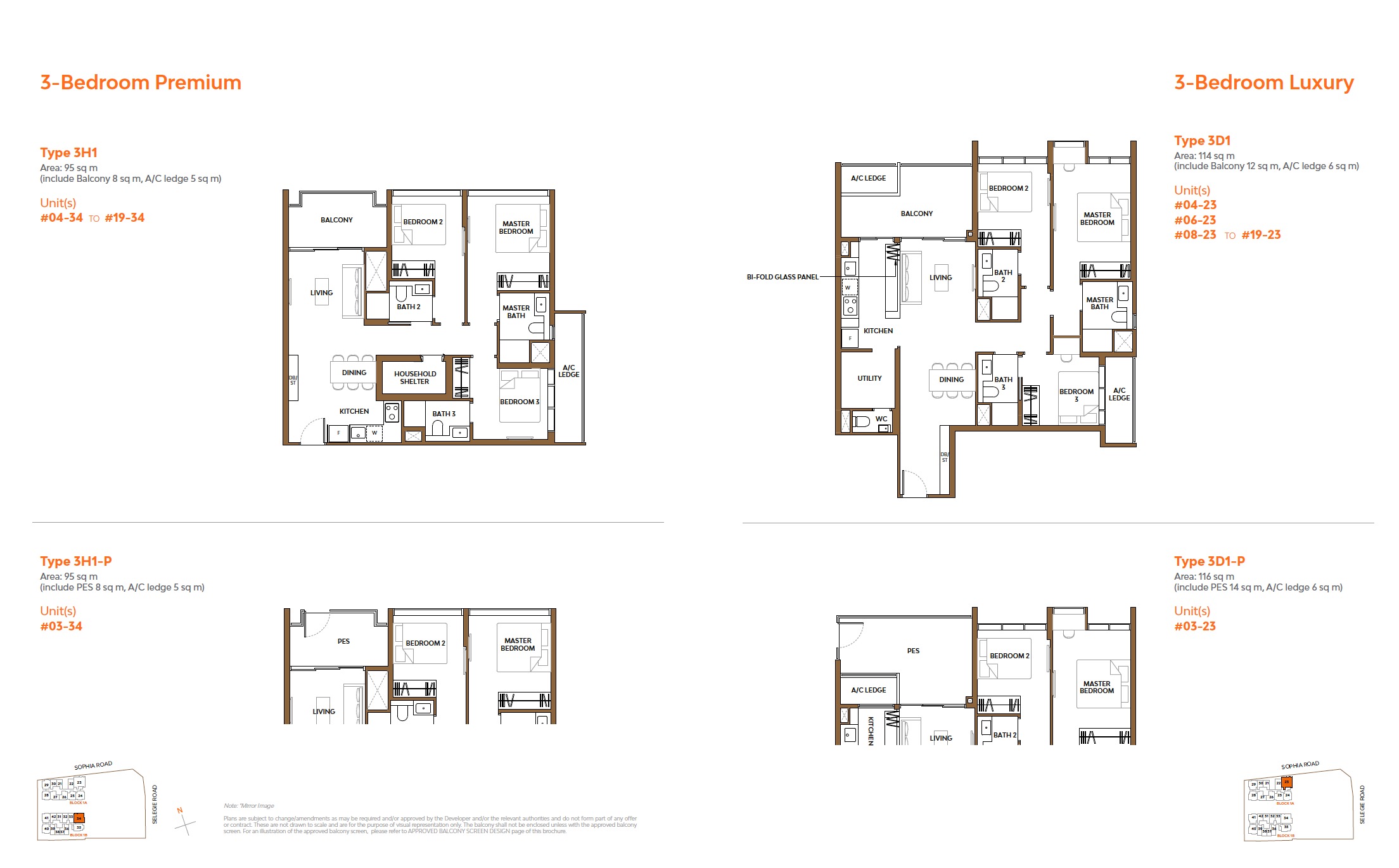 The Collective One Sophia – Floor Plan 3BR Premium